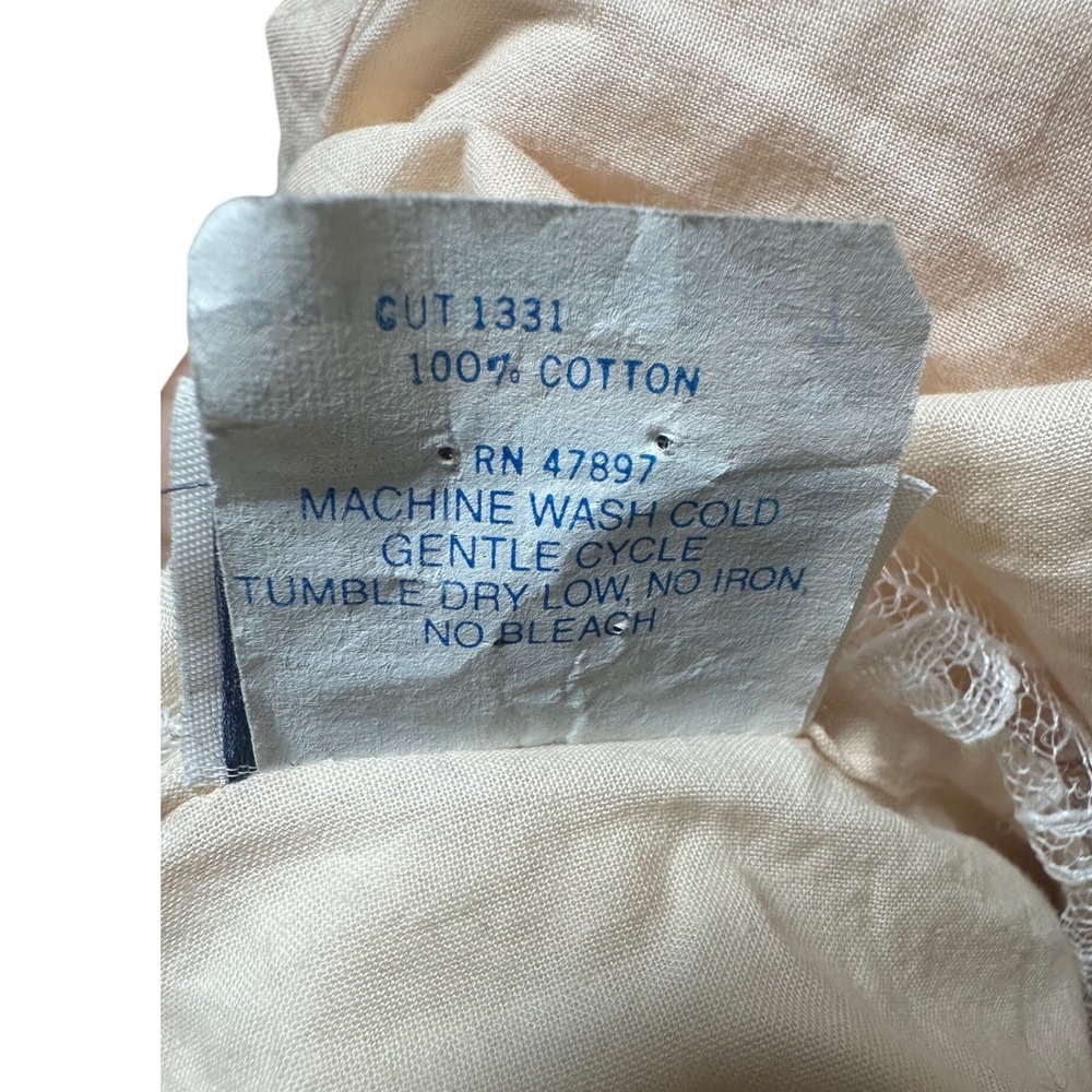 Vintage 1970s Joni Blair Prairie Dress Lace Collar Cotton Pockets USA 7 - Picture 7 of 10